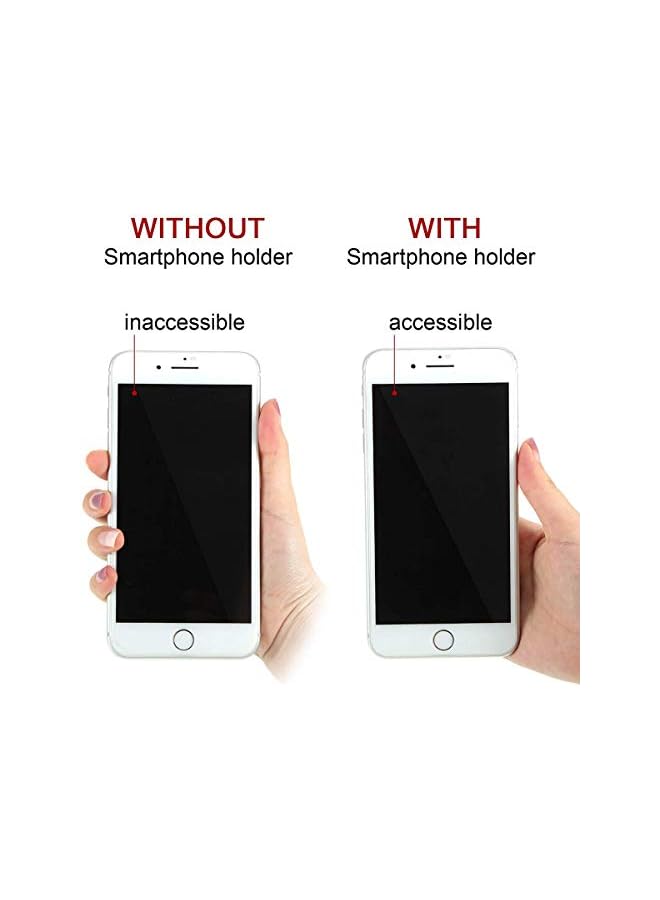 S-TOP 4 Pieces Finger Strap Phone Holder Elastic Finger Holder Cell Phone Grip Holder Finger Strap with Stand for Smartphones, Small Tablets (Black, Silver) - Image 4