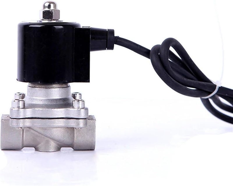 3 8 بوصة صمام مغناطيسي عادة مغلق من الفولاذ المقاوم للصدأ 304 110 فولت 24 فولت 12 فولت 220 فولت تيار متر بختم NBR للاستخدام تحت الماء - Image 1
