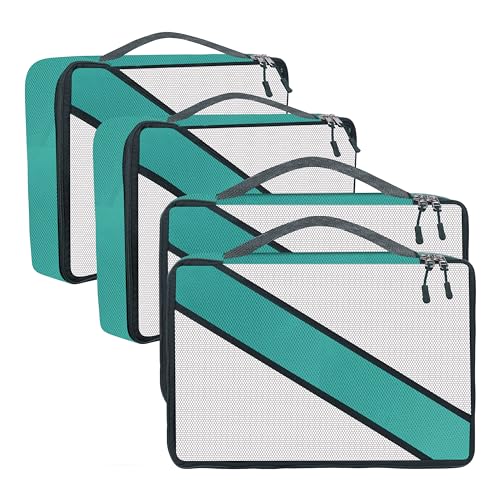 TRIP ON GO Packing Cubes, Travel Organizer Pouch, Packing Bags for Travelling Travel Pouches for Women, Pouch for Men, Cloth Bag for Travel, Polyester (Advance Large- Pack of 4, Airport Blue) - Image 1