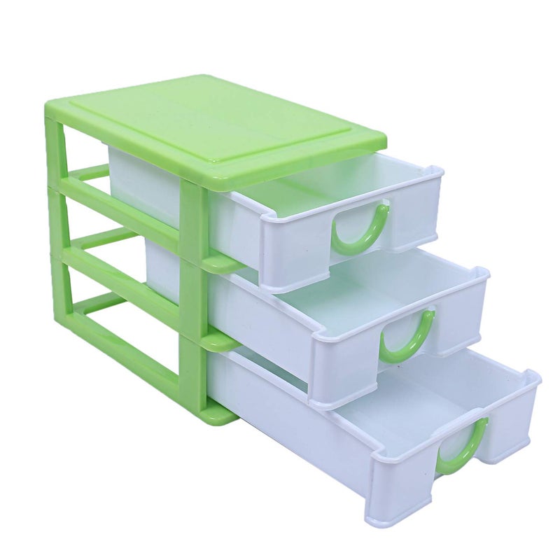 Kuber Industries Kuber Industries Plastic Three Layer Drawer Storage Cabinet Box Green StandardCTKTC013078  - Image 4