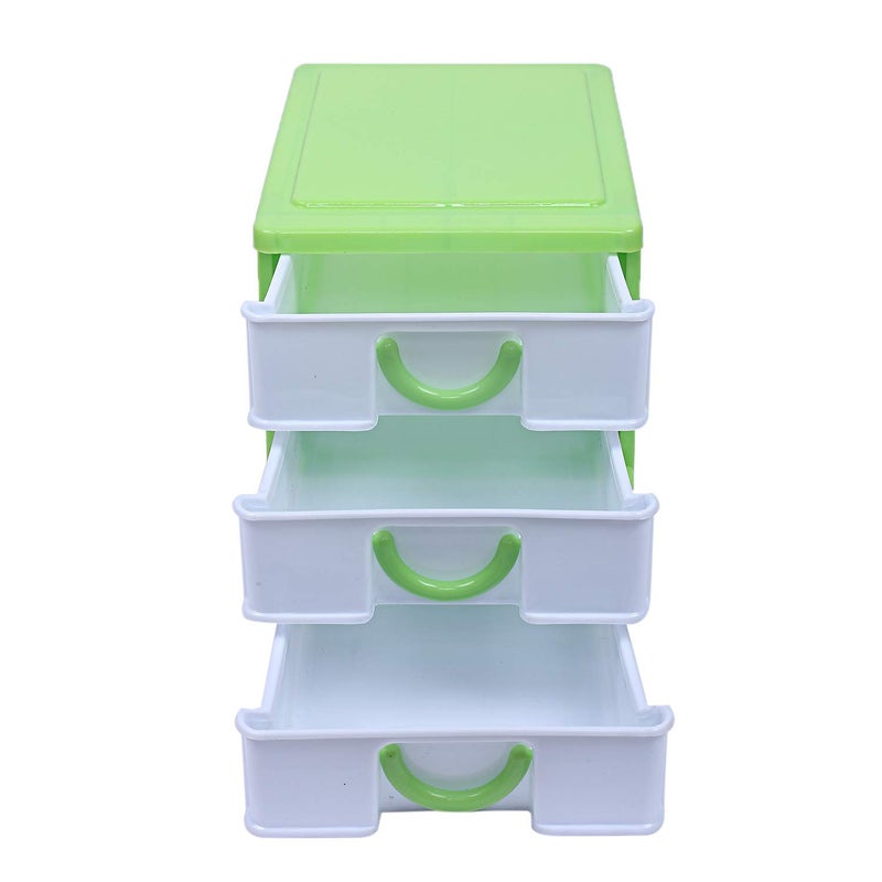 Kuber Industries Kuber Industries Plastic Three Layer Drawer Storage Cabinet Box Green StandardCTKTC013078  - Image 5