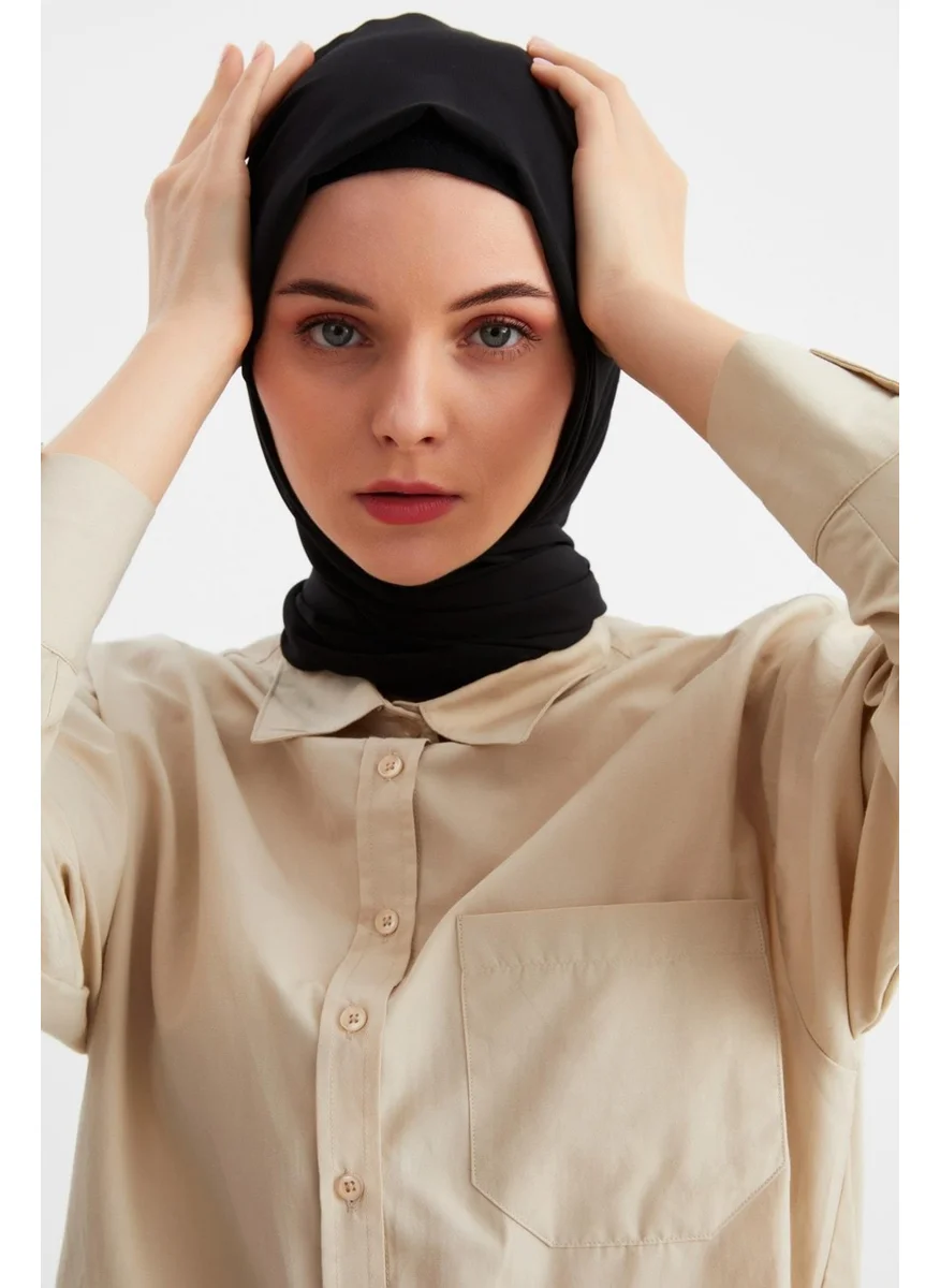 Butikgiz Black Women's Hijab Hijab Ready Made Multi Chiffon Silky Shawl - Comfortable, Soft, Extra Light