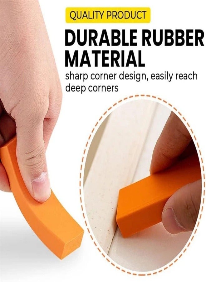 2 Pcs Stainless Steel Eraser,Stainless Steel Eraser，Decontamination Magic Eraser for Kitchen and Bathroom，Limescale Rust Glass Cleaning Eraser，Best Cleaning Supplies for The Toughest Stains & Dirt （orange） - Image 3