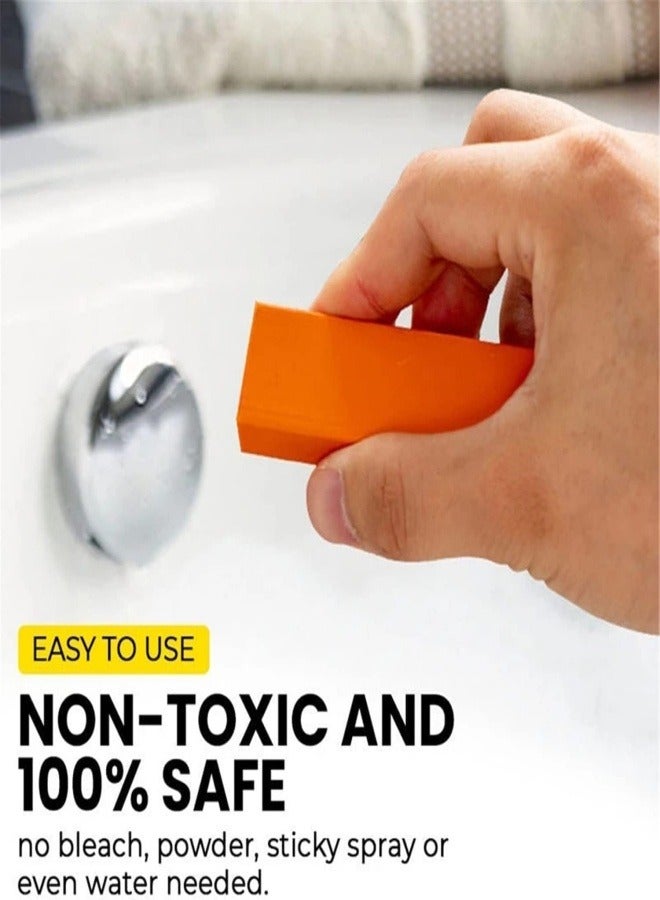 2 Pcs Stainless Steel Eraser,Stainless Steel Eraser，Decontamination Magic Eraser for Kitchen and Bathroom，Limescale Rust Glass Cleaning Eraser，Best Cleaning Supplies for The Toughest Stains & Dirt （orange） - Image 1