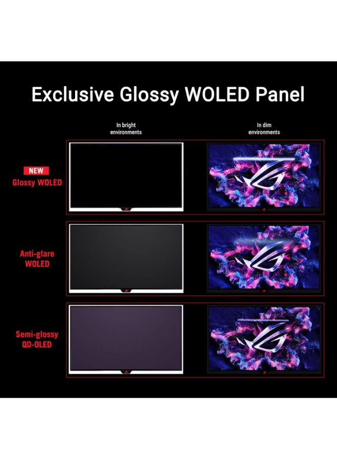 أسوس شاشة الألعاب ROG Strix OLED XG27AQDMG Gen2 مقاس 27 بوصة QHD – لوحة WOLED لامعة، 240 هرتز، 0.03 مللي ثانية GTG، HDR400 أسود حقيقي، 99% DCI-P3، 10 بت، متوافقة مع G-SYNC، FreeSync Premium، HDMI 2.1، DisplayPort 1.4، OLED Care Pro | 90LM0CC0-B01171 - Image 2