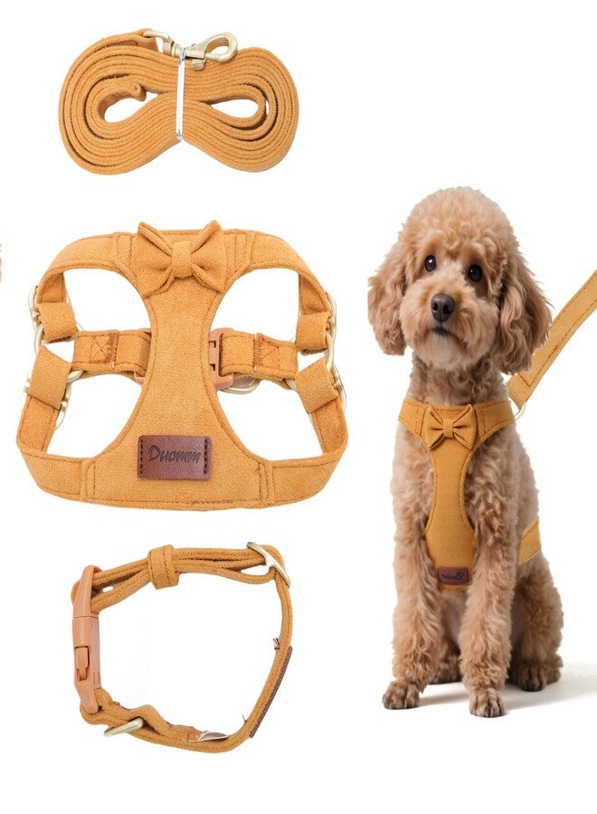 VINGVO Dog Vest Harness Collar and Leash Set, No Pull Pet Vest Harnesses with 4.9ft Leash & Safety Buckle, Adjustable Dog Vest Harness Leashs for Small Medium Dogs Puppy Cats Training Walking (Yellow XXS) - Image 1