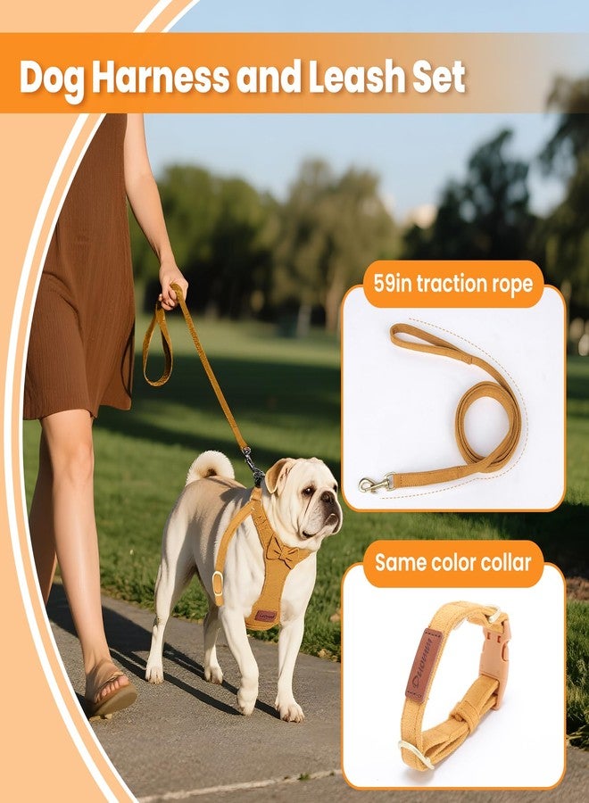 VINGVO Dog Vest Harness Collar and Leash Set, No Pull Pet Vest Harnesses with 4.9ft Leash & Safety Buckle, Adjustable Dog Vest Harness Leashs for Small Medium Dogs Puppy Cats Training Walking (Yellow XXS) - Image 5