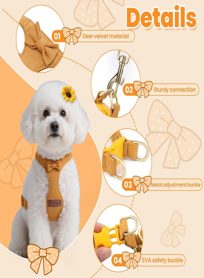 VINGVO Dog Vest Harness Collar and Leash Set, No Pull Pet Vest Harnesses with 4.9ft Leash & Safety Buckle, Adjustable Dog Vest Harness Leashs for Small Medium Dogs Puppy Cats Training Walking (Yellow XXS) - Image 2