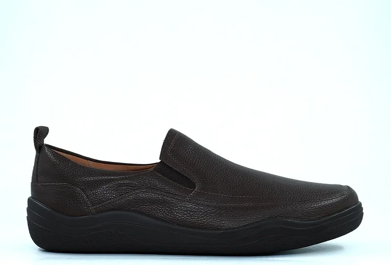 Hush Puppies HUSH PUPPIES Dark Brown Leather Slip-On Shoes