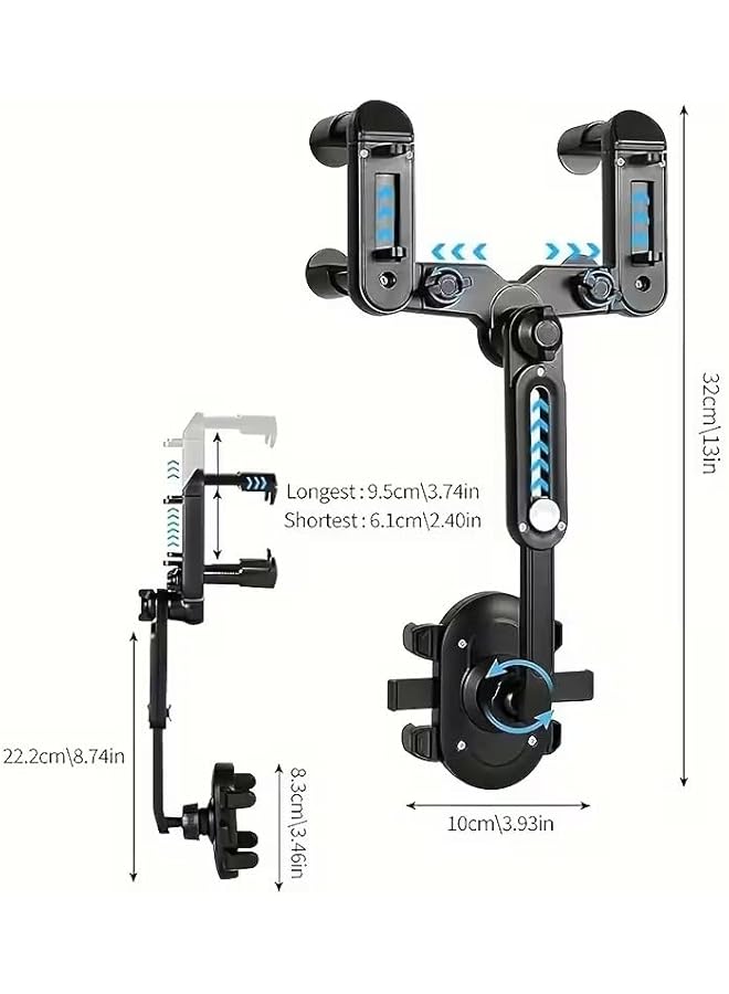 S-TOP 1pc Black Universal Car Mount, 360° Rotatable Phone Holder with Adjustable Arm, Suitable for Smartphones and GPS Devices Supports 10.16-17.78 cm, Vehicle Accessory, Sleek Design, Secure Grip, Smartpho - Image 1
