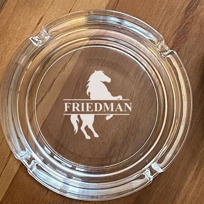 Custom Engraved Glass Ashtray Style 2 Monogrammed Gift For Men - Image 5