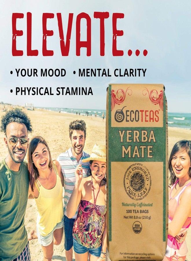 ECOTEAS Premium Organic Yerba Mate Tea Bags - Natural Energy & Detox Herbal Tea - Coffee Alternative - Kosher, Non-GMO, Gluten-Free - 100 Unsmoked Bulk Bags, 8.8 oz (Pack of 1) - Image 5