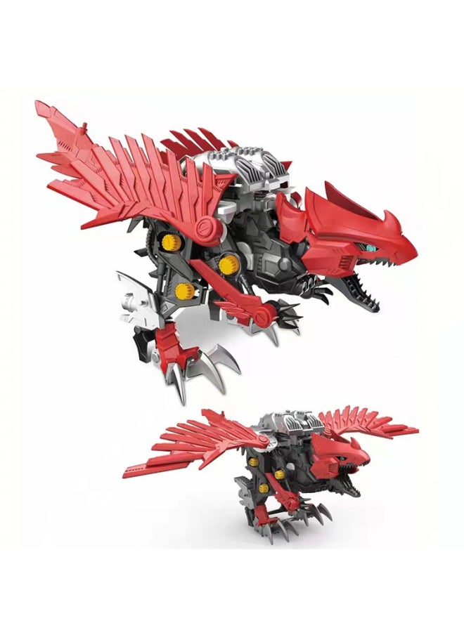 Generic - Creative DIY Manual Assembly Simulation Animal Electric Toy Mechanical Dinosaur Model Puzzle Assembly Toy Gift-Color:Sword-Coated Tyrannosaurus Rex - Image 1