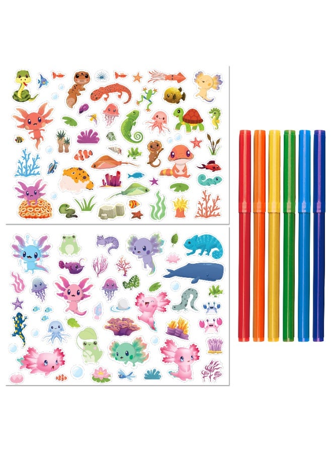 Hinkler Axolotls and Friends Colouring Set with Lap Desk - Image 2