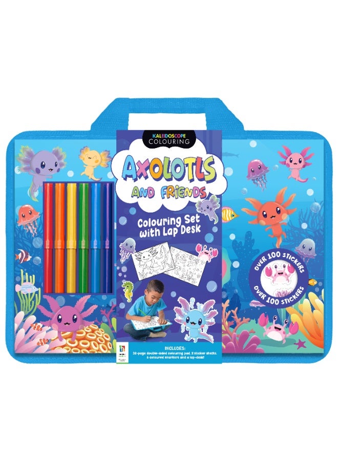 Hinkler Axolotls and Friends Colouring Set with Lap Desk - Image 1