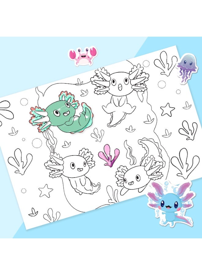 Hinkler Axolotls and Friends Colouring Set with Lap Desk - Image 5