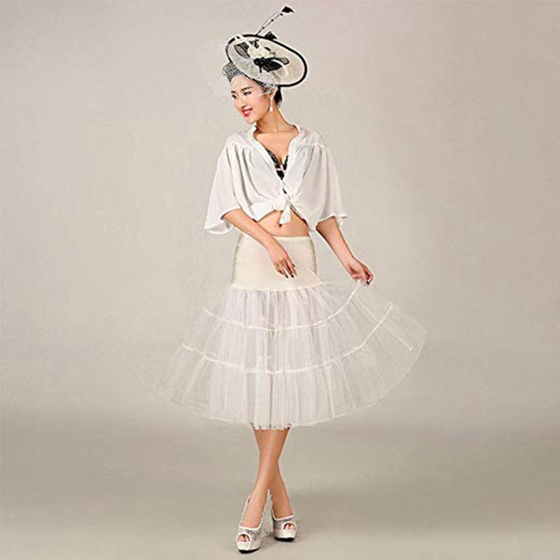 RULTA Women's 50s Vintage Petticoat 26" Crinoline Rockabilly Tutu Skirt Slip S-Lâ€¦ (US, Alpha, Medium, Regular, Regular, Ivory) - Image 3