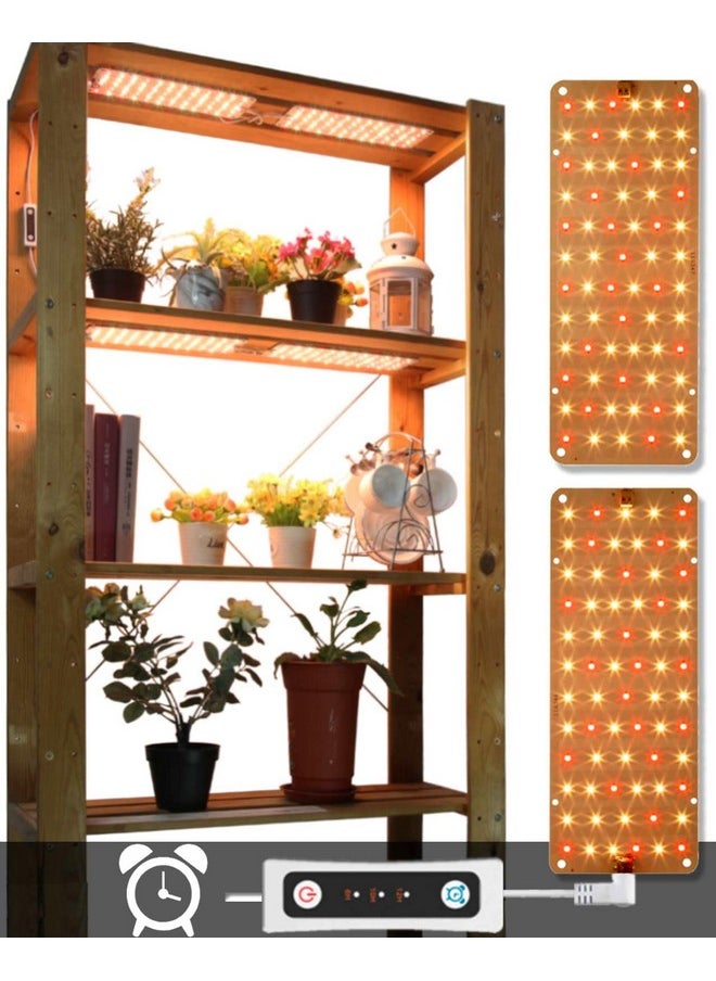 أبلانت مصباح نمو APLANT، مصابيح نمو LED فائقة النحافة بقوة 20 وات للنباتات الداخلية ذات الطيف الكامل، مصباح نبات مؤقت لمدة 6/10/12 ساعة، 132 مصباح LED أسفل الخزانة شريط مصباح نمو النباتات للشتلات والخضروات والزهور (قطعتان)  - Image 1