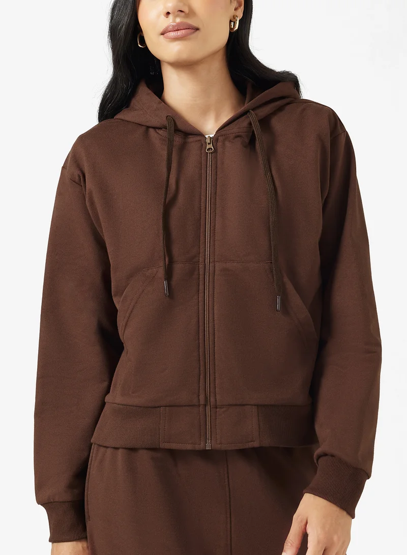 جينجر بيسيكس Cotton Essential Zip Thru Hoodie