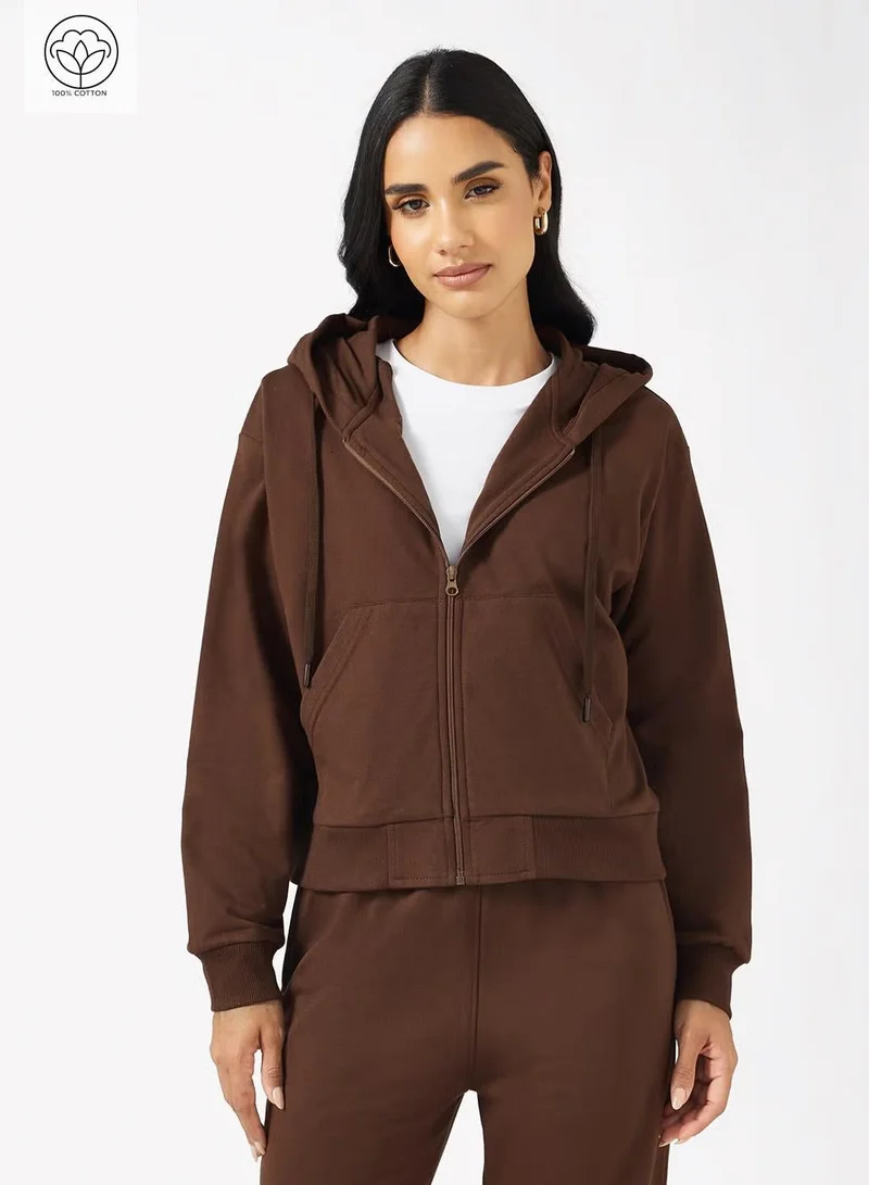 Ginger Basics Cotton Essential Zip Thru Hoodie
