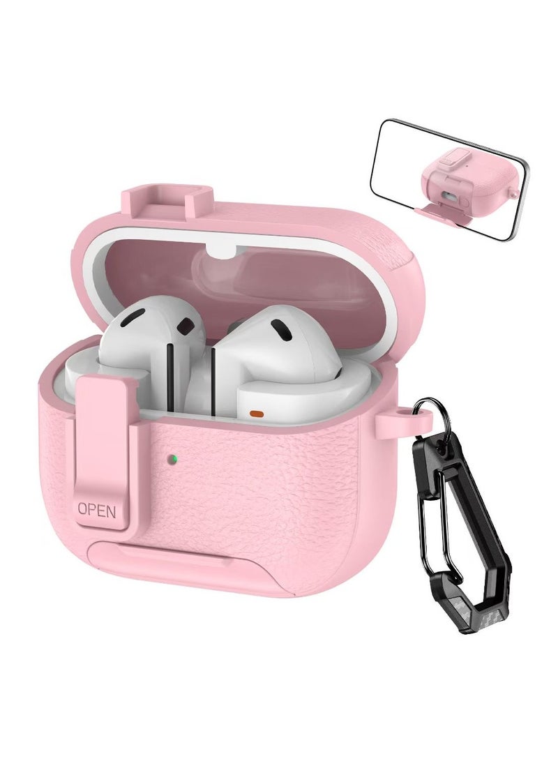 Premium Leather Shockproof Protective Case with Holder/Keychain for AirPods 4