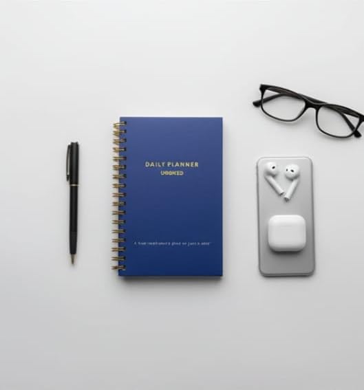 Awestuffs Daily Planner Undated, Schedule Your Day, Manage to-do List, Goals Tracker, Wellness Tracker - 3 Month Planner - (Premium Hardbound with Golden Spiral) (A5-21 x 15 cm) - Image 2