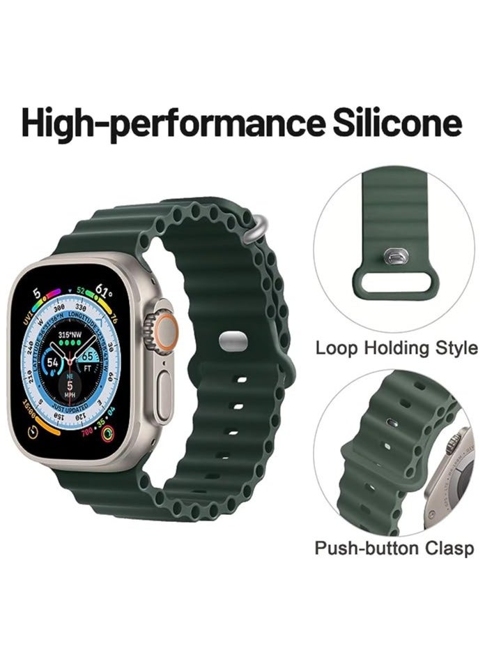 Generic - Ocean Band Compatible With Apple Watch 49mm 45mm 44mm 42mm 41mm 40mm 38mm For Women Men Breathable Waterproof Soft Silicone Sport Strap - Image 1