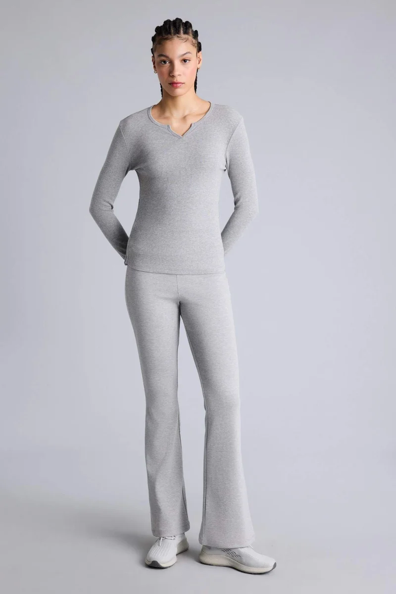 ديفاكتو Slim Fit Crew Neck modal Long Sleeve T-Shirt