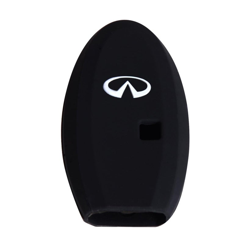 Generic XFQUIJ New Black Protecting Bag Silicone Remote Key Case Cover for 4 Buttons Infiniti G Series G37 JX35 Q Series Q50 Q60S Q70L QX EX FX M Smart Key Case Shell Fob (Black)  - Image 2