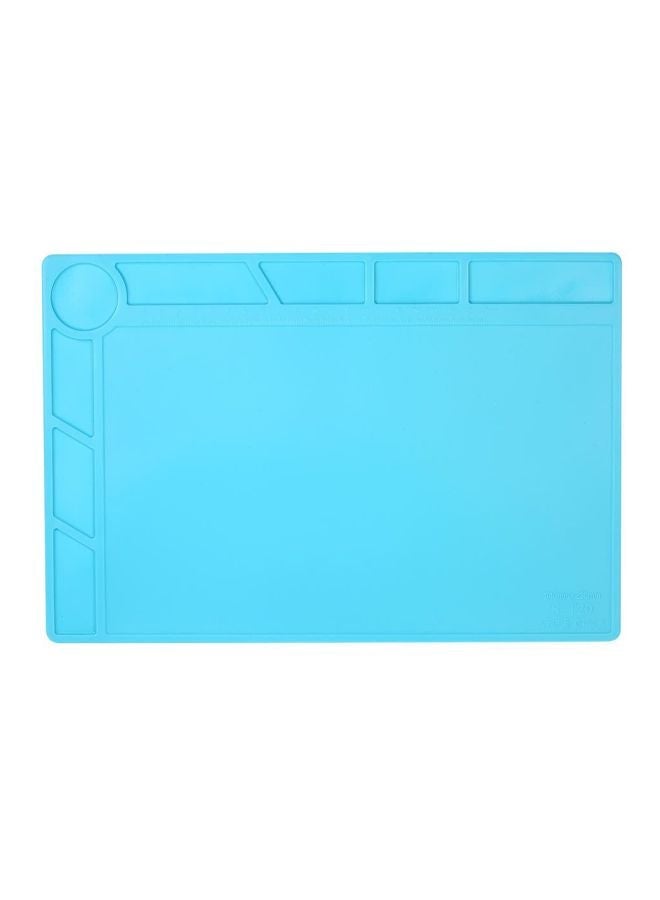 NIBEMINENT Silicone Heat Insulation Soldering Mat With Ruler Screw Notches Blue 34x23cm - Image 1