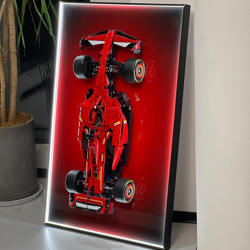 iLuane Display Wallboard for LEGO Technic Ferrari SF24 42207 Model Car Building Sets Adult Collectibles Wall Mount Room or Office Decor Builtin LED Lighting No Car Included - Image 3