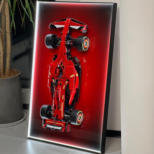 iLuane Display Wallboard for LEGO Technic Ferrari SF24 42207 Model Car Building Sets Adult Collectibles Wall Mount Room or Office Decor Builtin LED Lighting No Car Included - Image 1