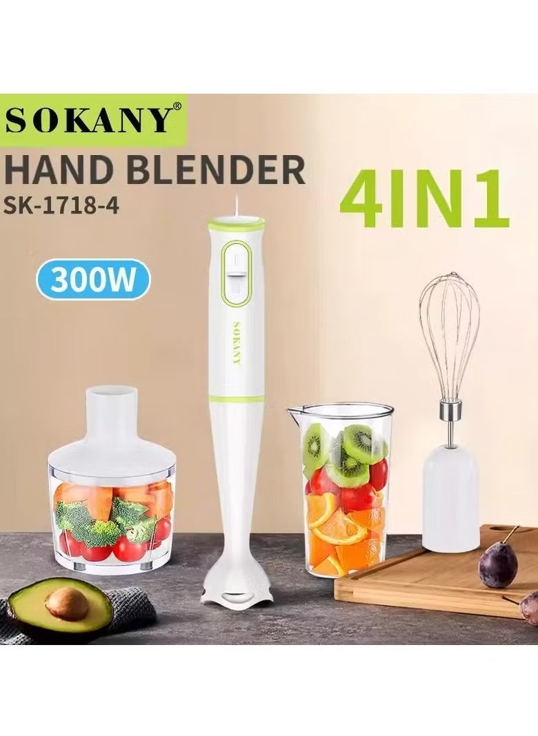 sokany Multi-Function 4-in-1 Portable Electric Juicer, Hand Stick Blender, Handheld Food Chopper – Versatile Kitchen Appliance for Smoothies, Shakes, Purees, and More - Image 2