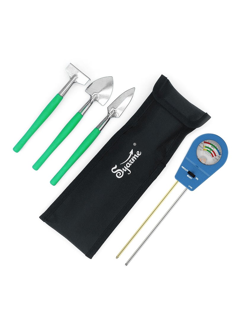 Syarme - Soil Tester, Plant Moisture Meter for Testing Soil Fertility, Moisture, PH, for Garden, Farm, Lawn, Potted Plants, etc., with 3 Mini Garden Tools and Storage Bag - Blue - Image 1