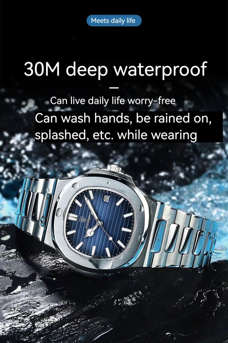 POEDAGAR Man Watch Waterproof Luminous Men's Watch Quartz-41mm - Image 4
