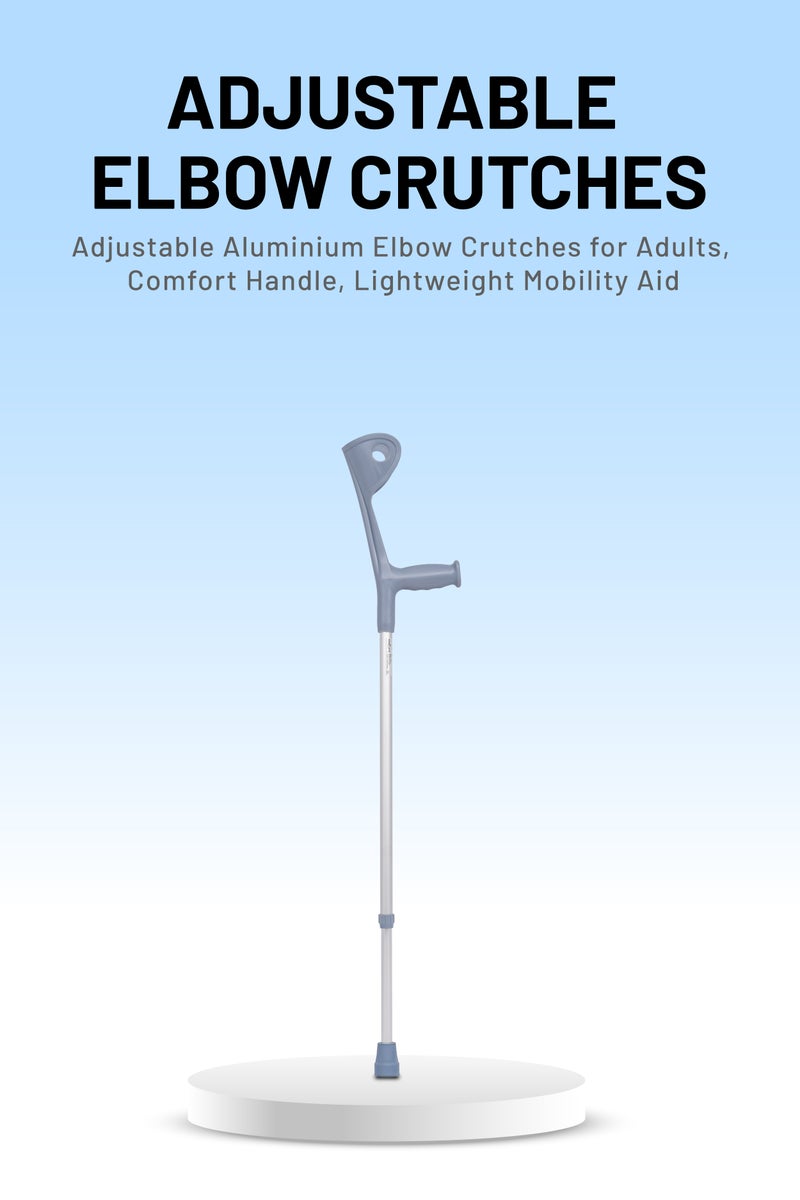 ايد بلس عكازات كوع من الألومنيوم قابلة للتعديل للبالغين، بمقبض مريح، ومساعد حركة خفيف الوزن - Image 2