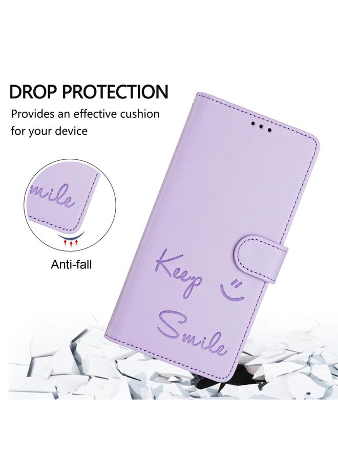 erorex Case For Samsung Galaxy A06 5G / 4G Smile Embossing RFID Leather Phone Case - Image 5