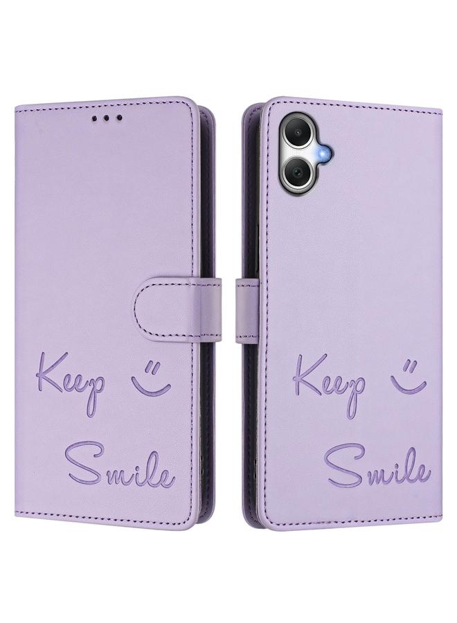 erorex Case For Samsung Galaxy A06 5G / 4G Smile Embossing RFID Leather Phone Case - Image 2