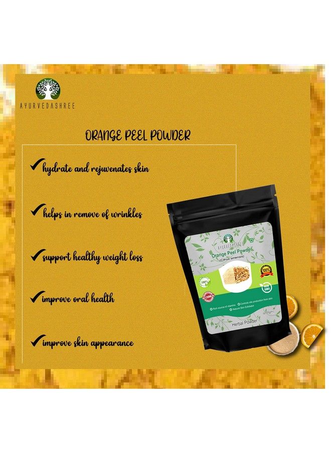 AYURVEDASHREE Orange Peel Powder 200 Gm ; Skin And Nail Health Rich Vitamins C And D Powdered Citrus Peel Orange Powder Vegan And Vegetarian Friendly ; All Natural ; Vegan ; Non Gmo - Image 5