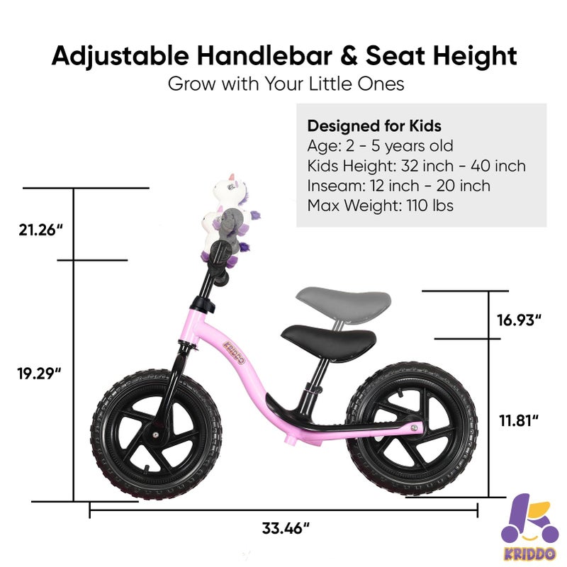 KRIDDO Toddler Balance Bike 2 Year Old, Age 24 Months to 5 Years Old, Early Learning Interactive Push Bicycle with Steady Balancing, Gift Bike for 2-5 Boys Girls, Purple - Image 5