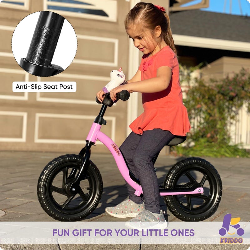 KRIDDO Toddler Balance Bike 2 Year Old, Age 24 Months to 5 Years Old, Early Learning Interactive Push Bicycle with Steady Balancing, Gift Bike for 2-5 Boys Girls, Purple - Image 3