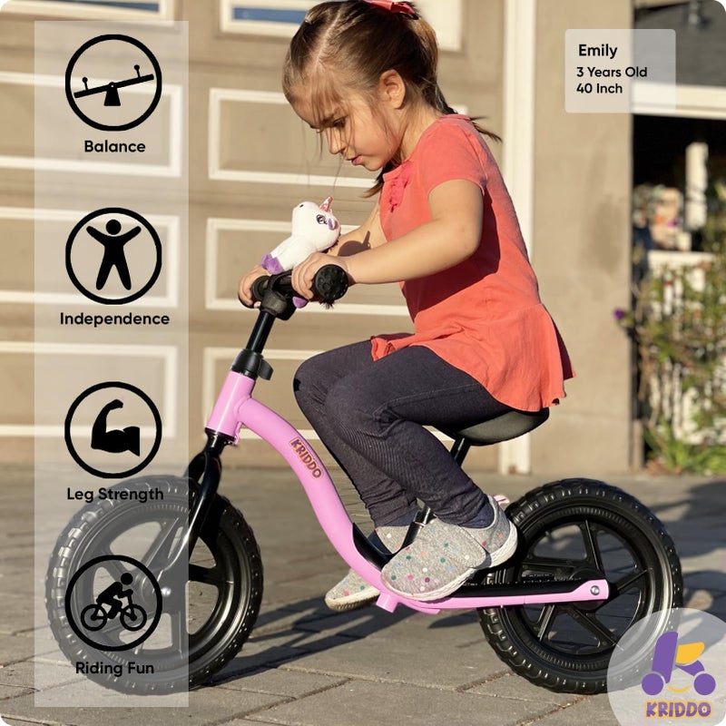 KRIDDO Toddler Balance Bike 2 Year Old, Age 24 Months to 5 Years Old, Early Learning Interactive Push Bicycle with Steady Balancing, Gift Bike for 2-5 Boys Girls, Purple - Image 2