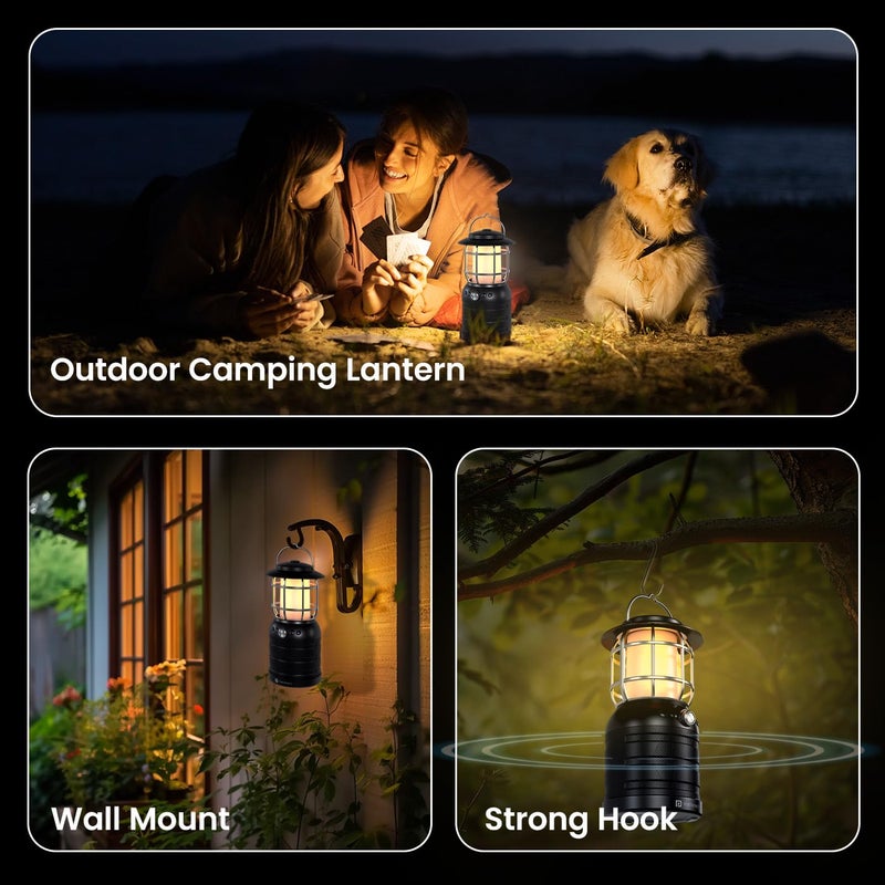 Portronics مكبر صوت بلوتوث بورترونيكس إيلومي II 16 واط مع مصباح LED حتى 5 ساعات من وقت التشغيل وضع مصباح فانوس LED 2 بلوتوث V53 منفذ USB مقبض مدمج مقاوم للماء شحن سريع من نوع C أسود - Image 2