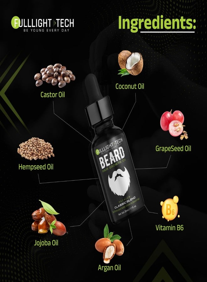 Fulllight Tech Beard Growth Oil for Men Fast Growth 30ml | Best Beard & Mustache Growth Oil | Patchy Beard Fix, Beard Conditioner, Moisturizer & Grooming Care for Soft, Healthy Beard - Image 4