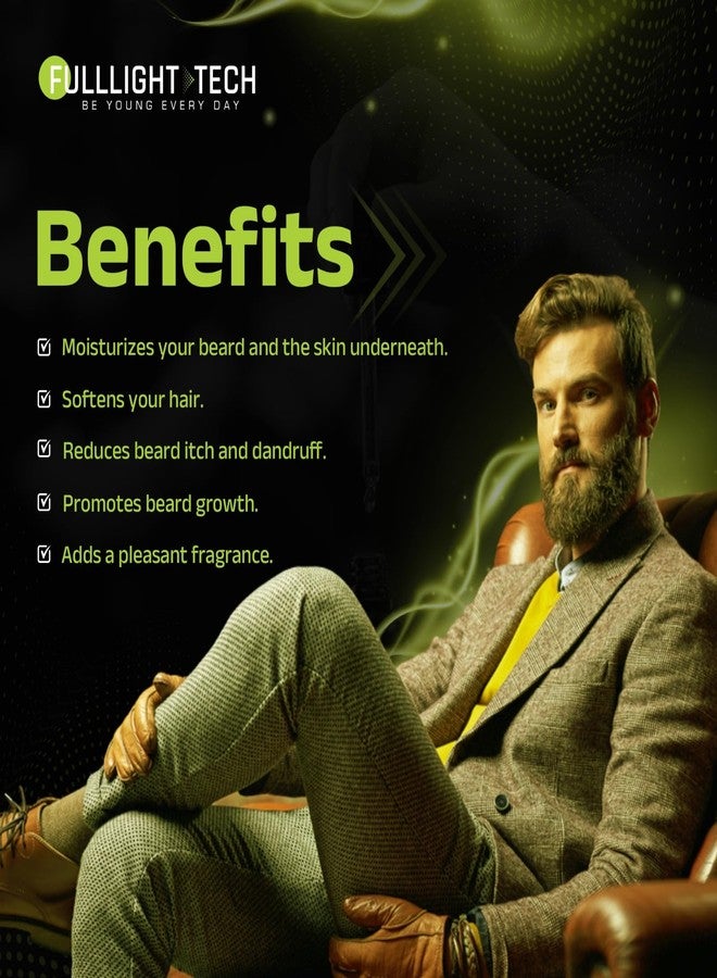 Fulllight Tech Beard Growth Oil for Men Fast Growth 30ml | Best Beard & Mustache Growth Oil | Patchy Beard Fix, Beard Conditioner, Moisturizer & Grooming Care for Soft, Healthy Beard - Image 3