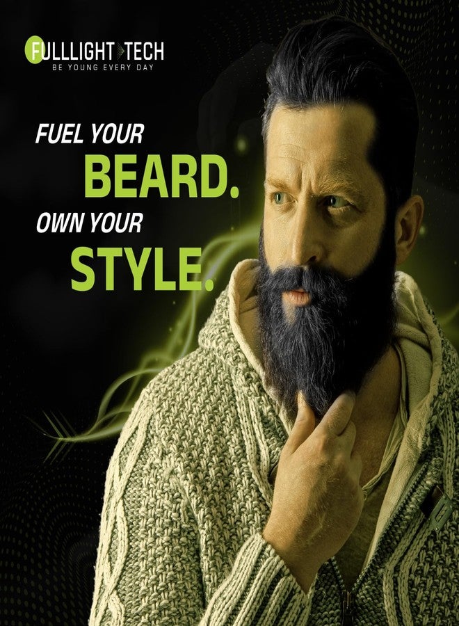 Fulllight Tech Beard Growth Oil for Men Fast Growth 30ml | Best Beard & Mustache Growth Oil | Patchy Beard Fix, Beard Conditioner, Moisturizer & Grooming Care for Soft, Healthy Beard - Image 2
