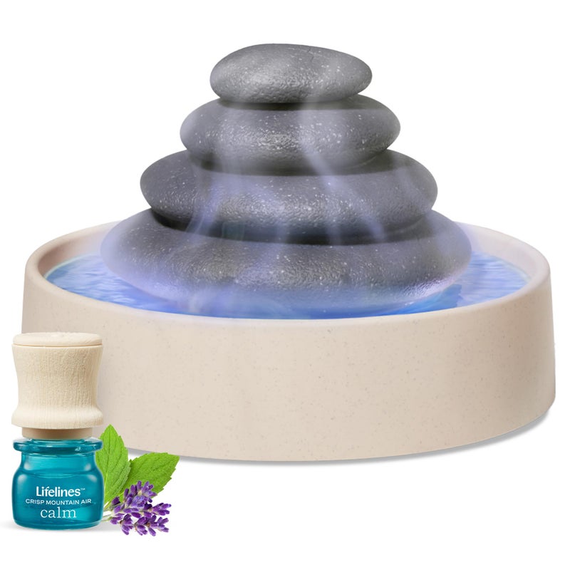 Lifelines Stacking Stones Aromatherapy Diffuser Calming Sensory Oasis with Mesmerizing Aromatic Mist AutoShut Off Features Includes Essential Oil Blend with MessFree Precision Pump - Image 3