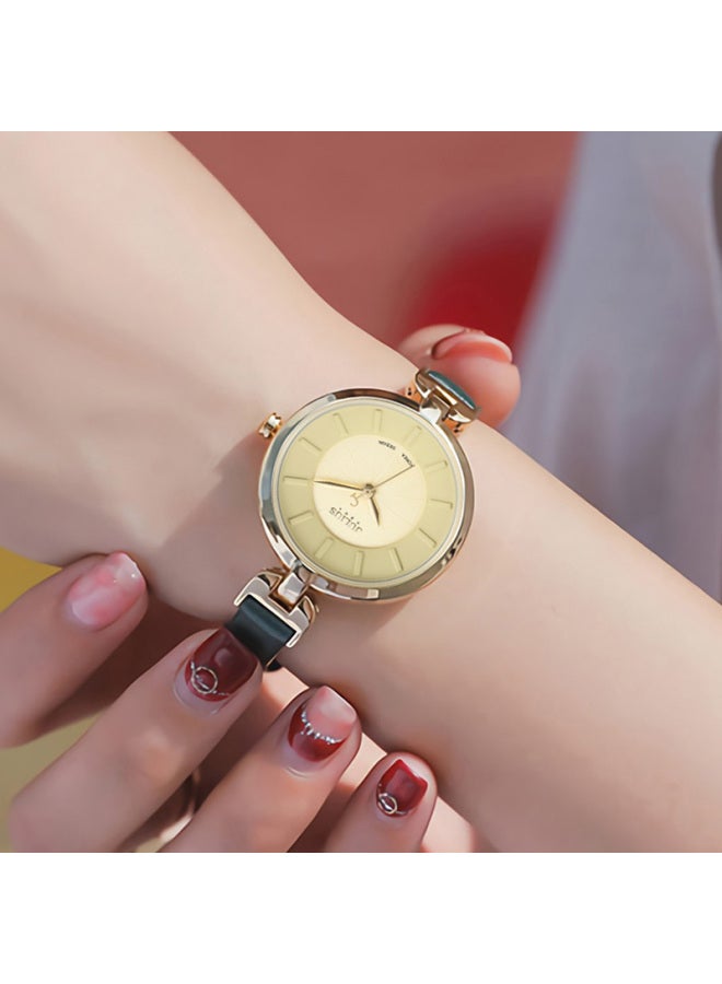 Julius Women's Watch, Korean Fashion Trendy Student Small Green Watch With Leather Strap, Quartz Waterproof Ladies Watch, Green Ja-864b - Image 4