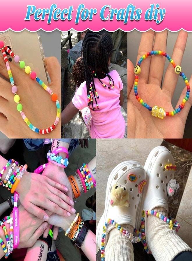 AIPRIDY 3600 Pcs Girls Toys Bracelet Making Kit, Unicorn/Mermaid Jewelry Activity, Flat College Style Beading for Friendship Jewelry Making, DIY Crafts for 4-12 Girls Birthday Christmas Gifts(Pink) - Image 4