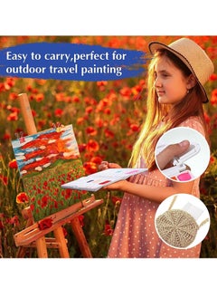 Y&D Watercolor Paint Palette Folding Painting Tray 12 Pcs with 20 Wells 5 Mixing Areas Plastic Thumbhole and Brush Case Portable White for Travel  - Image 4